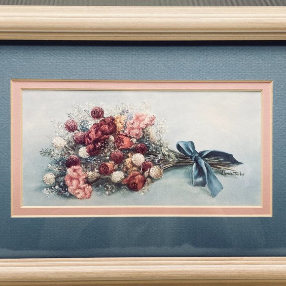 EUC Artist Glynda Turley "Victorian Bouquet" Print, Matted, Framed, 8" x 11.5" - Picture 3 of 10